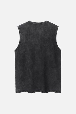 Concert Outfit American Retro Love Graffiti Vests