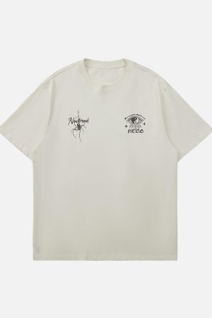 Concert Outfit American Retro Mural Spider Street Rap T-Shirt