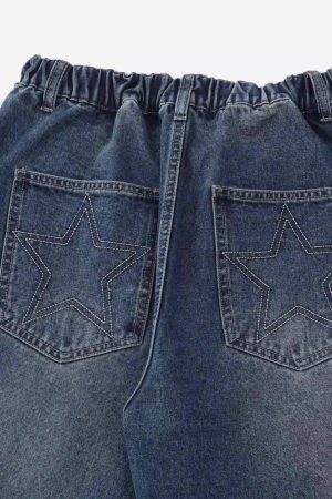 Concert Outfit American Retro Patchwork Denim Shorts