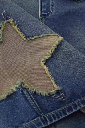 Concert Outfit American Retro Patchwork Denim Shorts