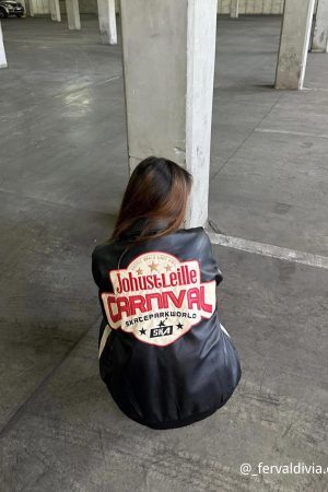 Concert Outfit American Retro Patchwork Motorcycle Jacket