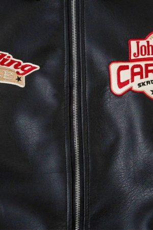 Concert Outfit American Retro Patchwork Motorcycle Jacket