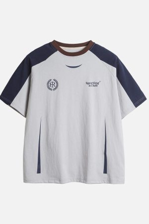 Concert Outfit American Retro Patchwork Print T-Shirt