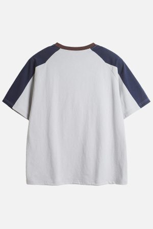 Concert Outfit American Retro Patchwork Print T-Shirt