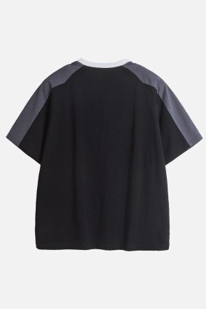 Concert Outfit American Retro Patchwork Print T-Shirt