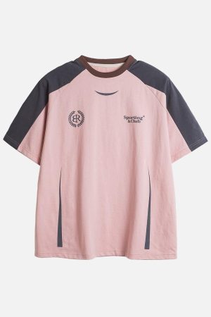 Concert Outfit American Retro Patchwork Print T-Shirt