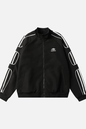 Concert Outfit American Retro Patchwork Sports Jacket