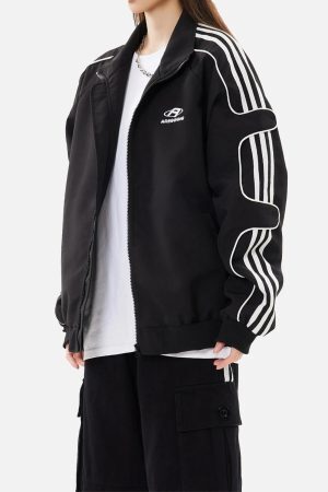 Concert Outfit American Retro Patchwork Sports Jacket