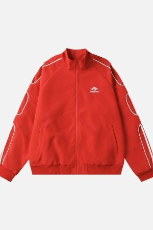 Concert Outfit American Retro Patchwork Sports Jacket