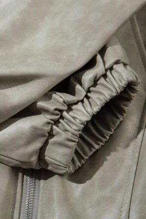 Concert Outfit American Retro Script Embroidered Motorcycle Jacket