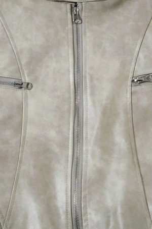 Concert Outfit American Retro Script Embroidered Motorcycle Jacket