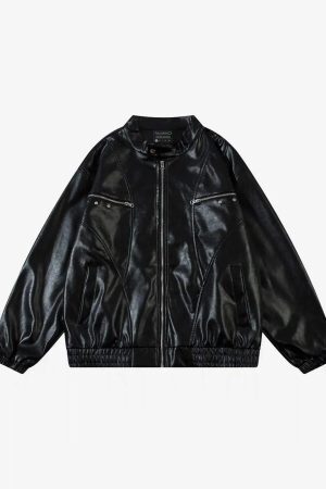 Concert Outfit American Retro Script Embroidered Motorcycle Jacket