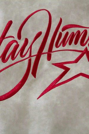 Concert Outfit American Retro Script Embroidered Motorcycle Jacket