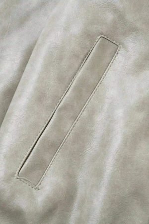 Concert Outfit American Retro Script Embroidered Motorcycle Jacket