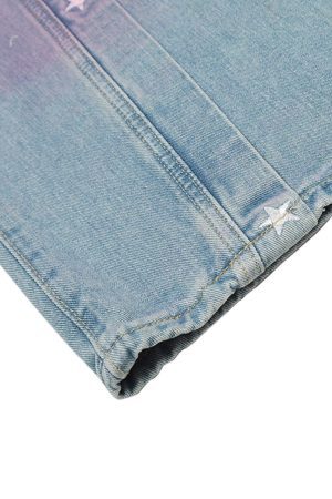 Concert Outfit American Retro Spray-Painted Star Embroidered Jeans