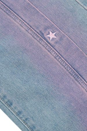 Concert Outfit American Retro Spray-Painted Star Embroidered Jeans