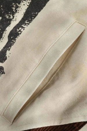 Concert Outfit American Retro Washed Graffiti Patchwork Jacket