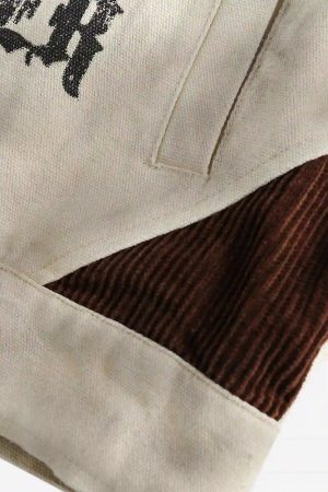 Concert Outfit American Retro Washed Graffiti Patchwork Jacket