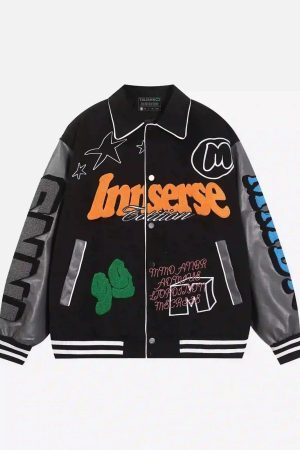 Concert Outfit American Retro Woolen Baseball Jacket