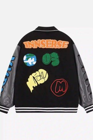 Concert Outfit American Retro Woolen Baseball Jacket