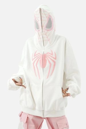 Concert Outfit American Spider Towel Embroidery Cardigan Hoodie