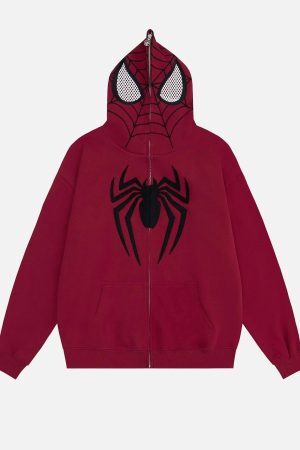 Concert Outfit American Spider Towel Embroidery Cardigan Hoodie