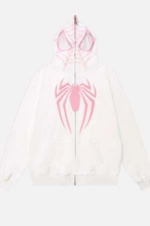 Concert Outfit American Spider Towel Embroidery Cardigan Hoodie