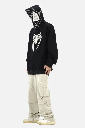 Concert Outfit American Spider Towel Embroidery Cardigan Hoodie