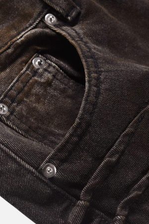 Concert Outfit American Street Fashion Heavy Industry Washed Jeans