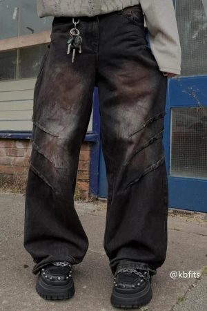 Concert Outfit American Street Fashion Heavy Industry Washed Jeans