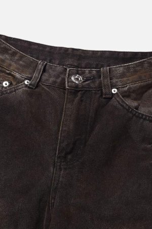 Concert Outfit American Street Fashion Heavy Industry Washed Jeans