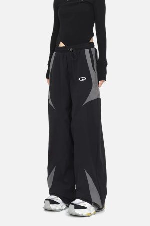 Concert Outfit American Street Fashion Splicing Design Casual Sports Pants