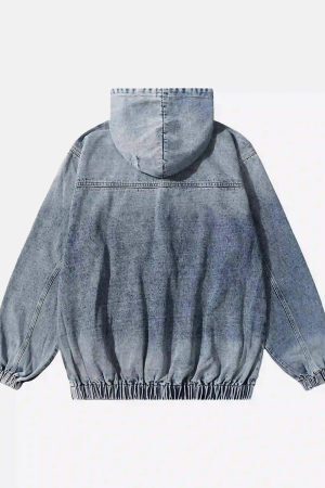 Concert Outfit American Street Gradient Denim Hoodie