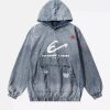 Concert Outfit American Street Gradient Denim Hoodie