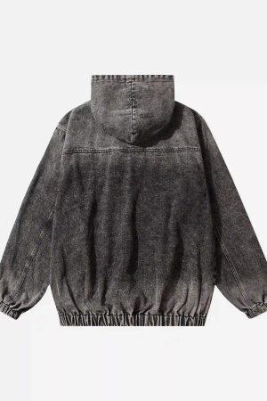 Concert Outfit American Street Gradient Denim Hoodie