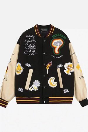 Concert Outfit American Street Retro Embroidered Baseball Jacket