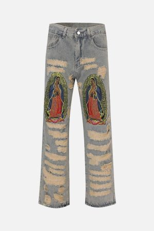 Concert Outfit American Street Ripped Jeans