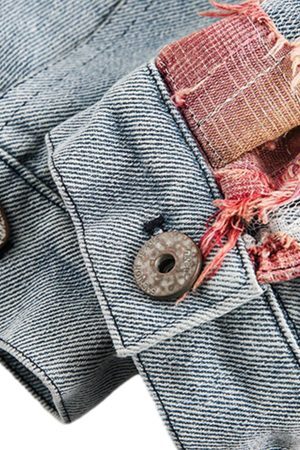 Concert Outfit American Street Style Lace Patchwork Denim Jacket