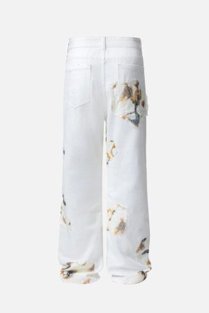 Concert Outfit American Street Style Patch Jeans