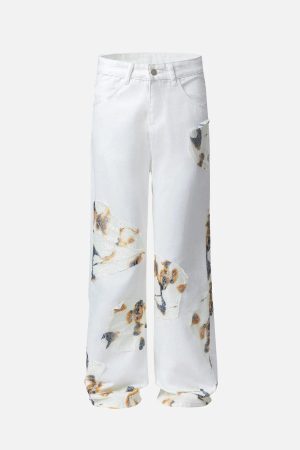 Concert Outfit American Street Style Patch Jeans