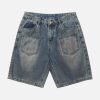 Concert Outfit American Street Style Washed Distressed Shorts