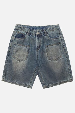 Concert Outfit American Street Style Washed Distressed Shorts