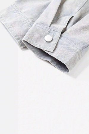 Concert Outfit American Street Style Washed Faded Short Jacket