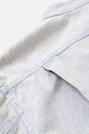 Concert Outfit American Street Style Washed Faded Short Jacket