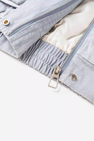 Concert Outfit American Street Style Washed Faded Short Jacket