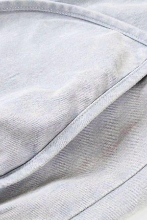 Concert Outfit American Street Style Washed Faded Short Jacket