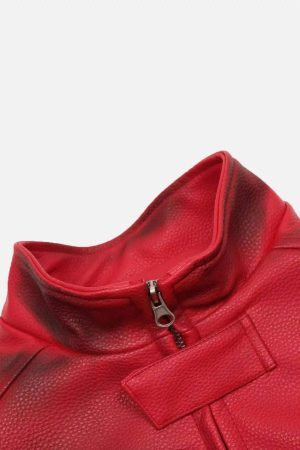 Concert Outfit American Style 3D Embroidery Spray Color Motorcycle Jacket