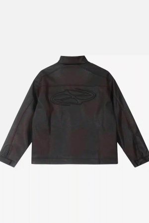 Concert Outfit American Style 3D Embroidery Spray Color Motorcycle Jacket