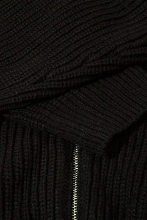 Concert Outfit American Style Color Blocking Zipper Cardigan