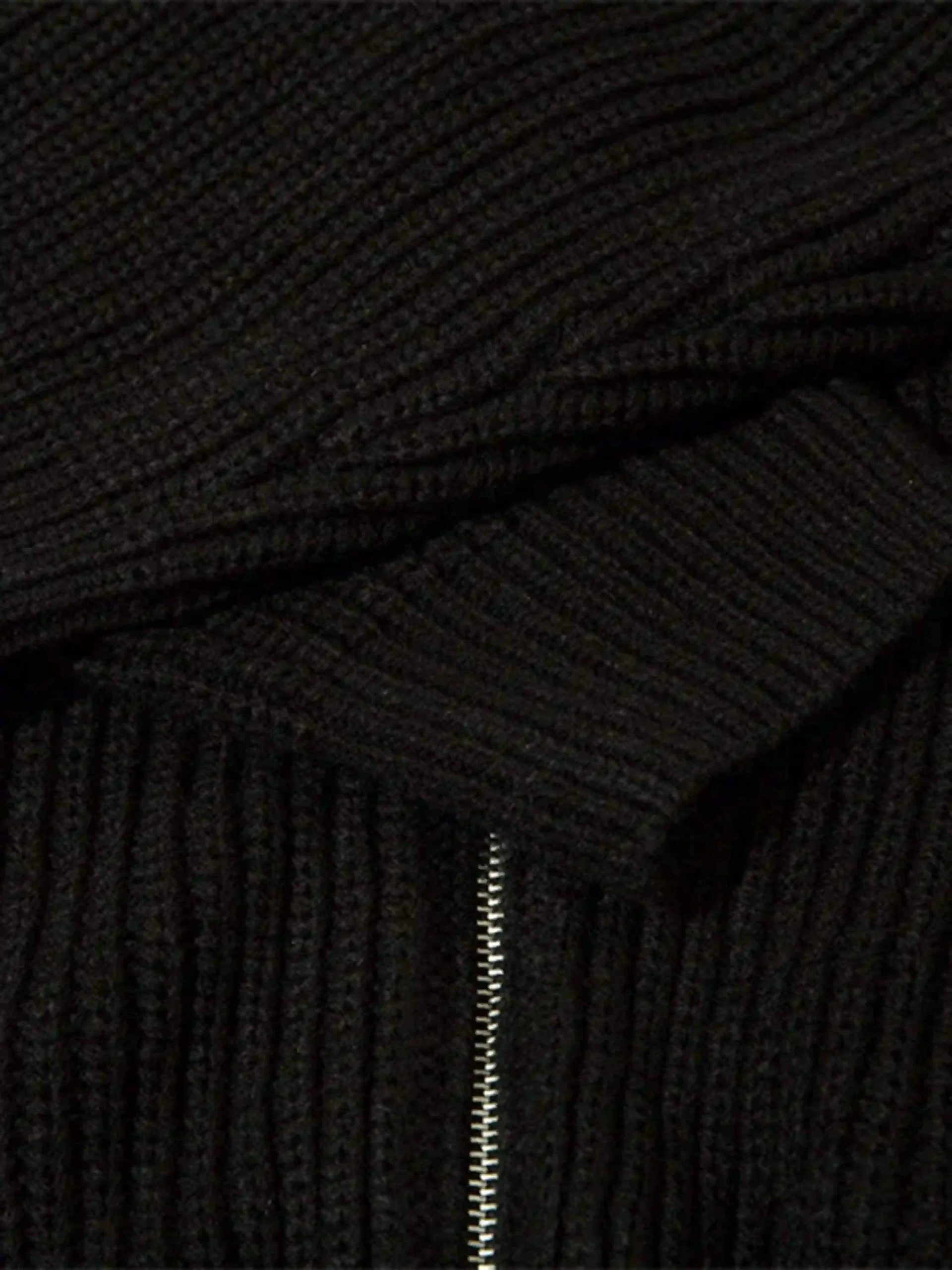 Concert Outfit American Style Color Blocking Zipper Cardigan Concert Outfit American Style Color Blocking Zipper Cardigan